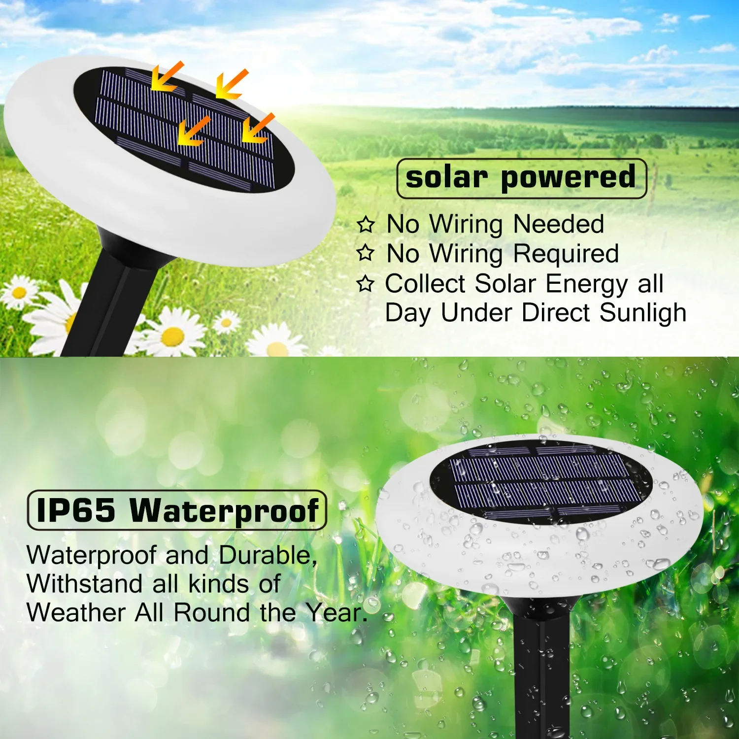 Description Picture 4 of itemLED Solar Lawn Light Seven Colors Emitting Atmosphere Garden Decoration Courtyard Light Waterproof Outdoor Villa Floor Light