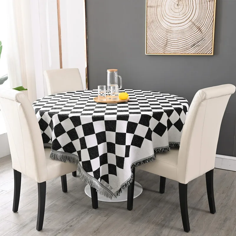 Classic Tablecloth Nordic Black And White Checked Tablecloth Table