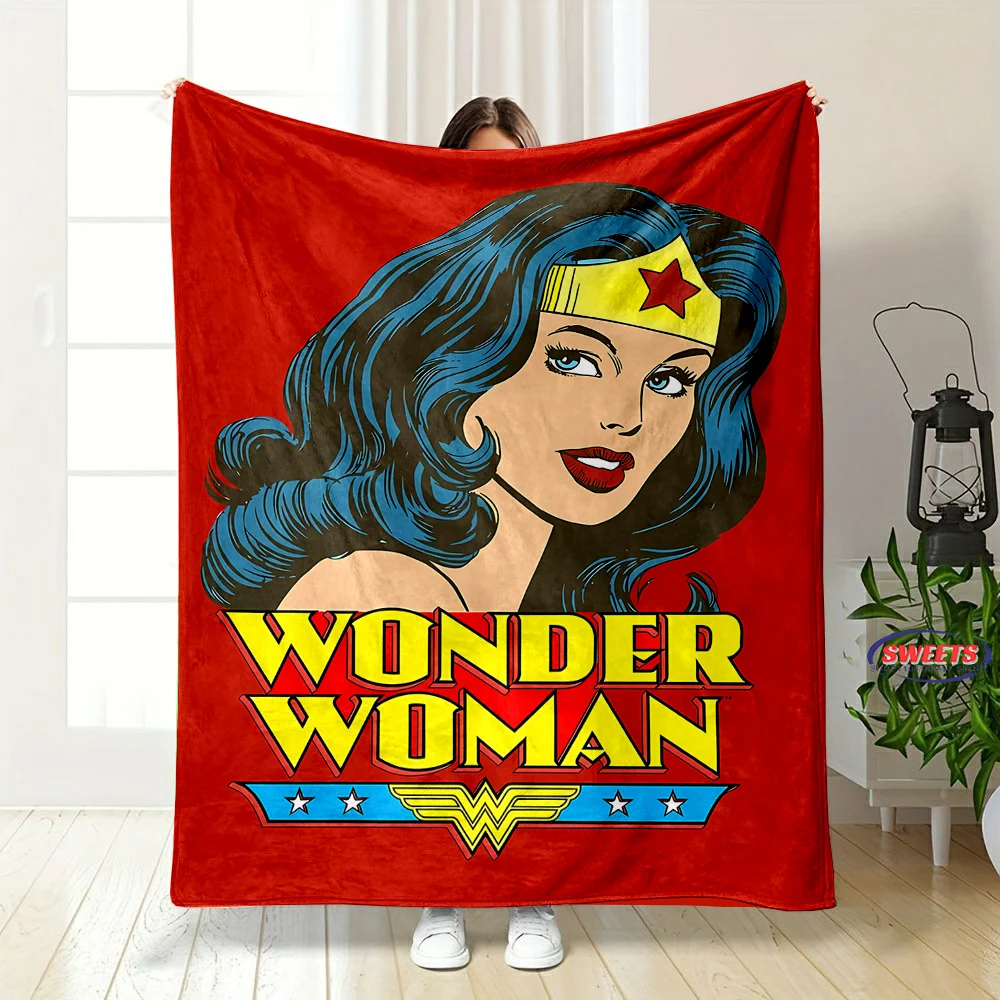 New Arrival! Classic Wonder Woman Blanket Sofa Bed Four Seasons Soft Fluffy Quilt Blanket Flannel Throw Outdoor Leisure Nap Gift 4