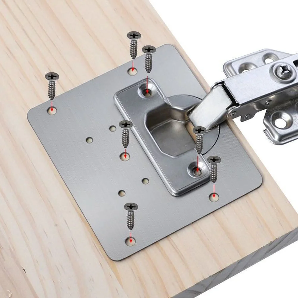 Hinge Repair Plates 10Pc Stainles Steel Kitchen Cupboard Door Hinge Repair Plate Wardrobe Window Door Hinge Repairing Fixing Tool Furniture Hardware
