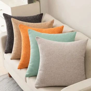 Decorative Square Throw Pillow Cushion Covers Super Soft Chenille Farmhouse Fall Pillowcase Living Room Bedroom Sofa Couch 1
