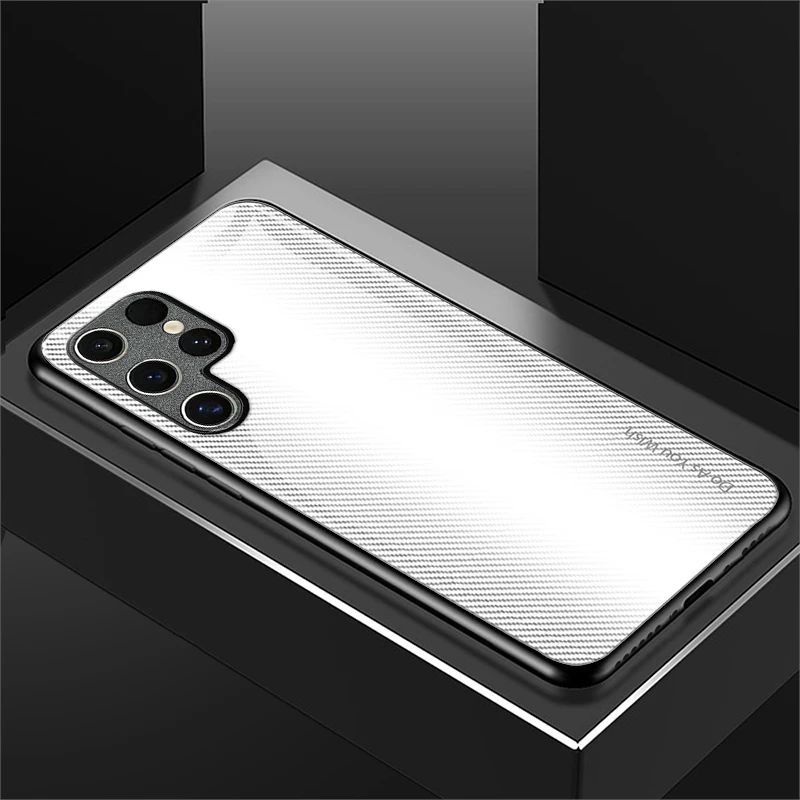Funda de vidrio templado de lujo para Samsung Galaxy S24 Ultra S23 S22 Ultra S21 Plus A54 5G A53 A52S A14 A34 S20 FE