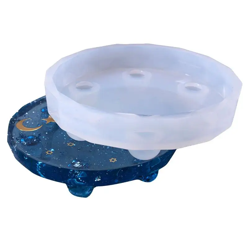 

Круглая форма из эпоксидной смолы, литая универсальная износостойкая форма из мягкой смолы с трещинами для настольных шкафов, Декор для дома