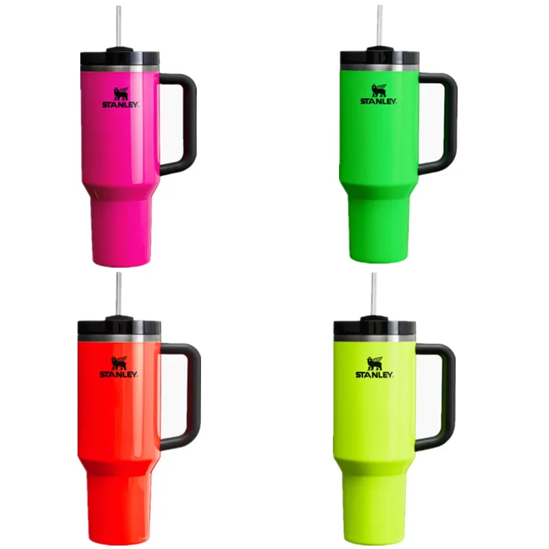 Stanley Quencher H2.0 30/40Oz Flowstate Bicchiere Con Isolamento Sottovuoto In Acciaio Inossidabile Con Coperchio Paglia Per Acqua Fredda Dropshipping