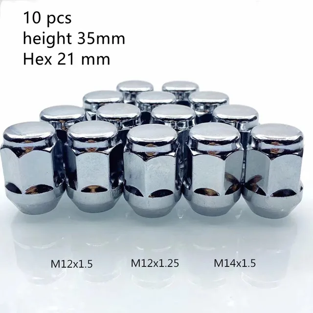 10 Pcs Lug Nuts m12x1.5 m14x1.5 m12x1.25 Lug Nuts Conical 60 Degree