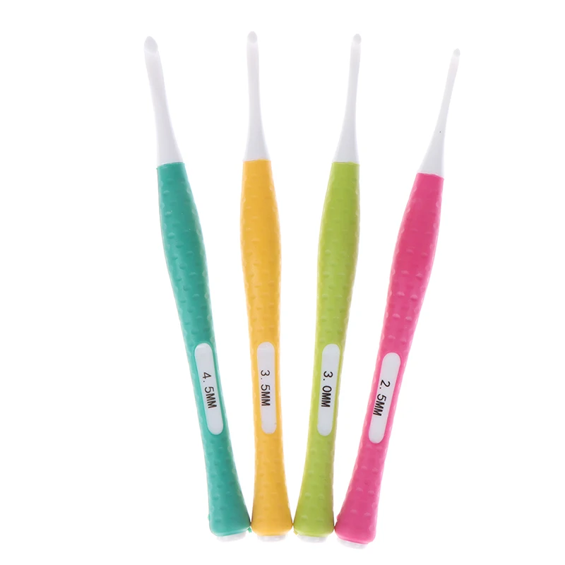 Multicolor Plastic Handle Crochet Hooks 8PCS set