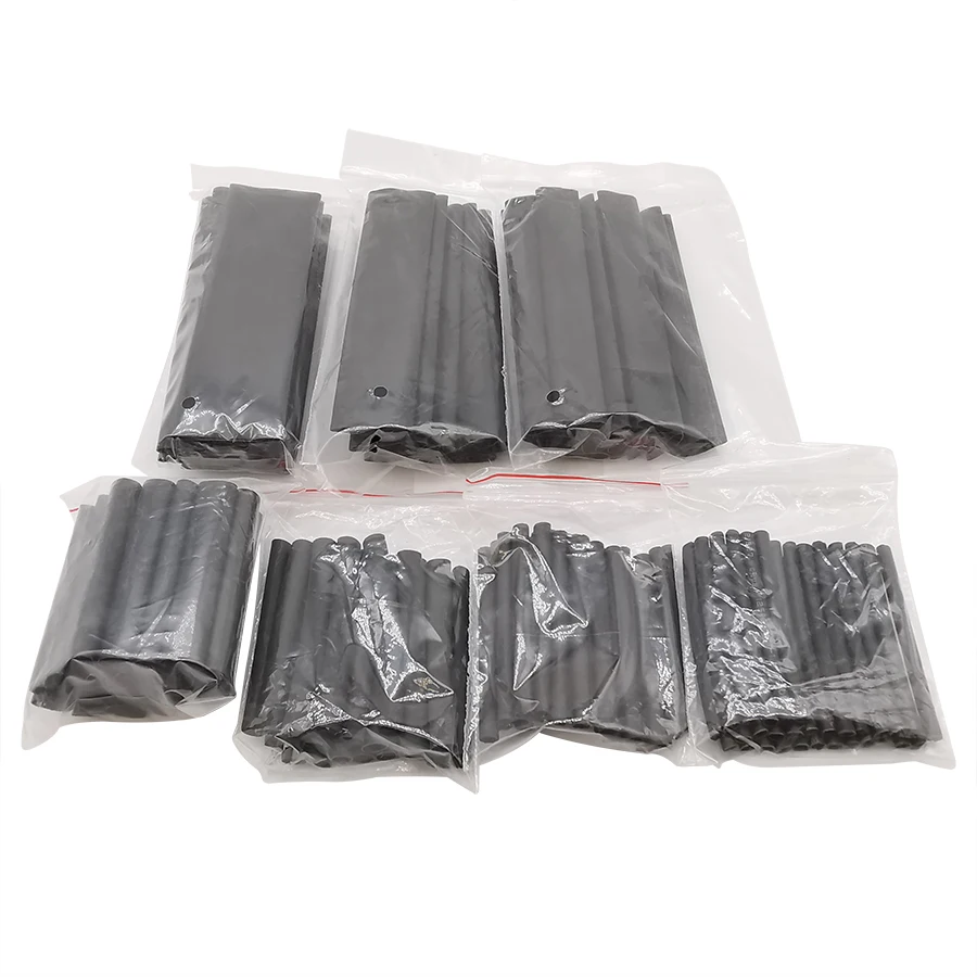 127Pcs Heat Shrink Tube Kit Sleeving Electrical Shrinkable Assorted Polyolefin Insulation Heat Shrinking Sleeving Tubing Black