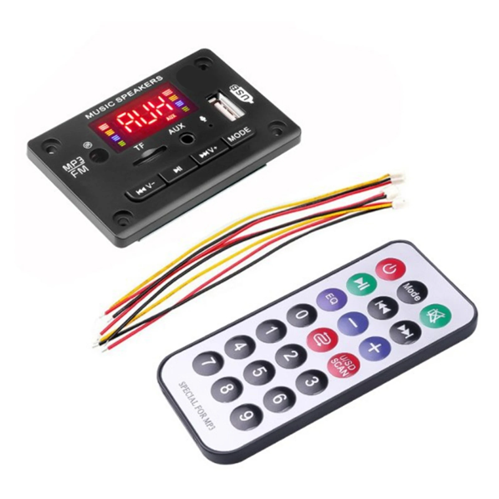 

MP3 Decoder Module Audio Amplifier Dual Decode Board with Recording & Calling with FM USB TF Card LINE IN