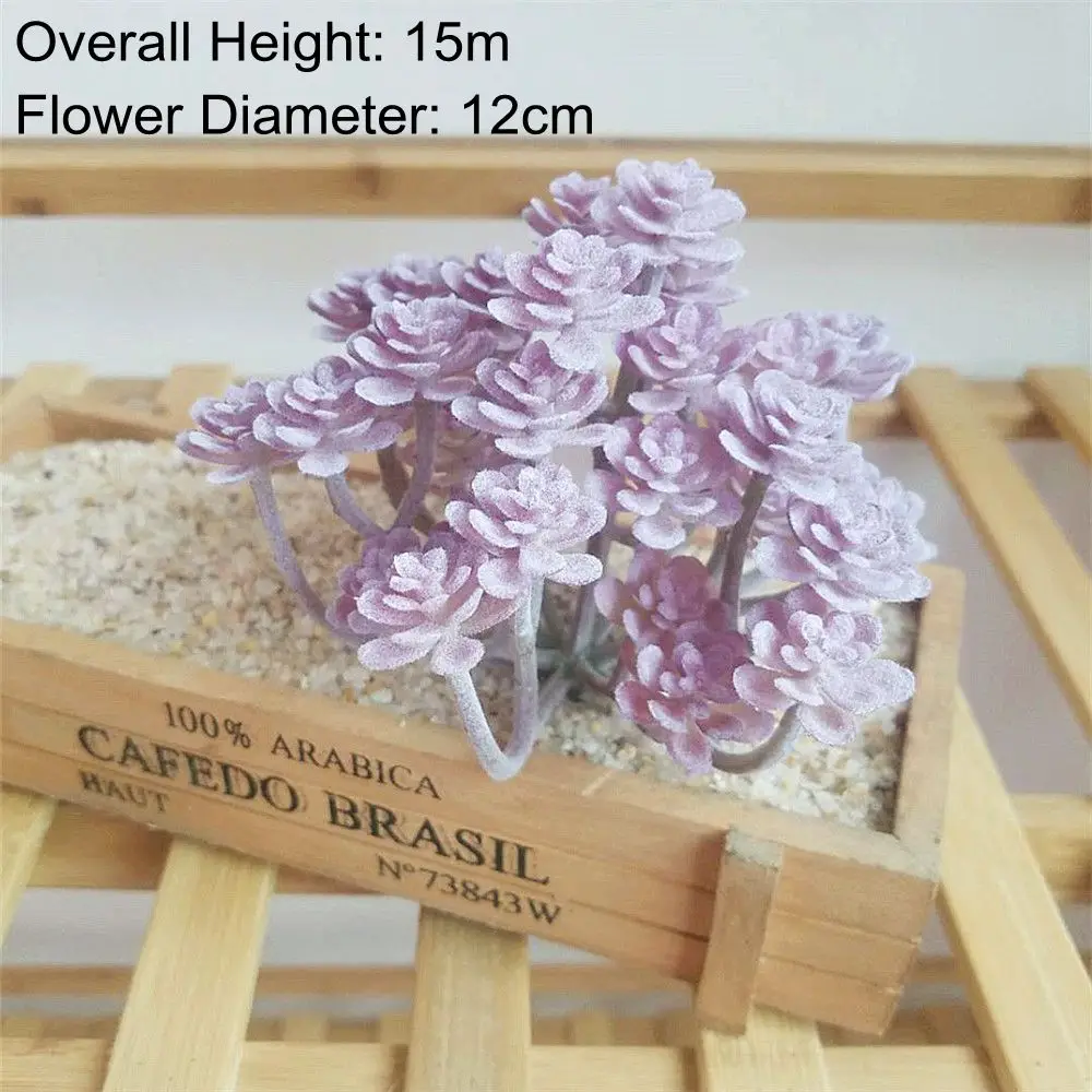 Vibrant Purple Flocking Artificial Succulent Decor