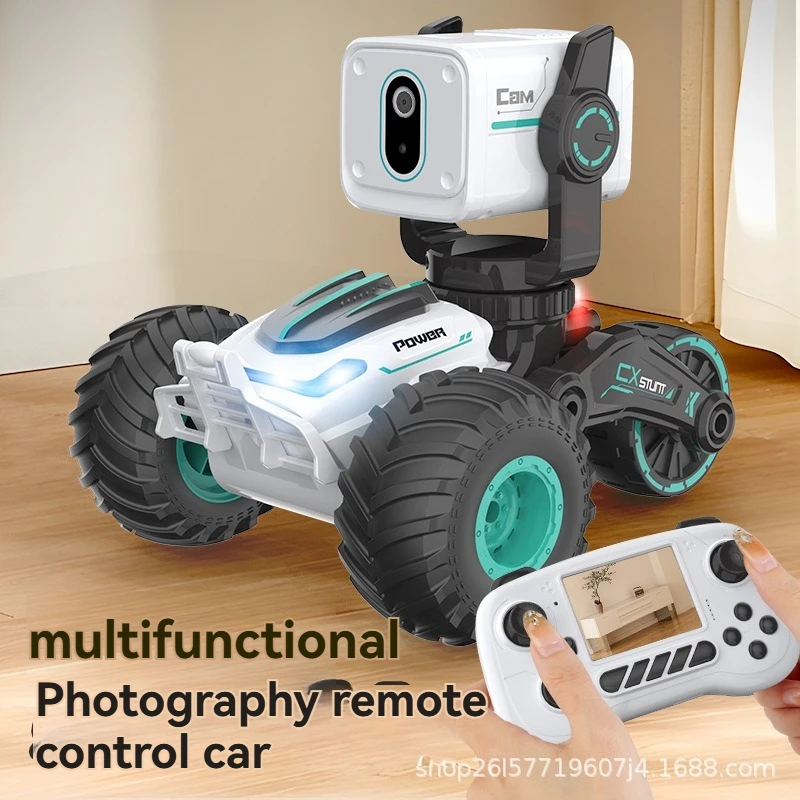 Children's rc remote control car handle HD photo remote dialog photography deformation stunt car boys toys Christmas gift 4