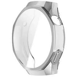 Premium Soft TPU All-Around Protective Bumper Cover for Smartwatch, with Screen Protector (Silver)