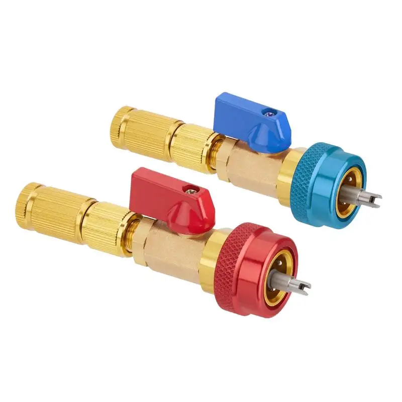 

R134A Valve Core Quick Remover Car Air Conditioning Valve Core Quick Remover Installer 2pcs High Low Pressure Valve Core