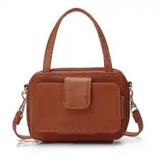  2022 New Women Square Card Holder Phone Bag Multi-layer Crossbody Bag Lady Hangbag Lightweight Zipper Purse Traveling Outdoor 