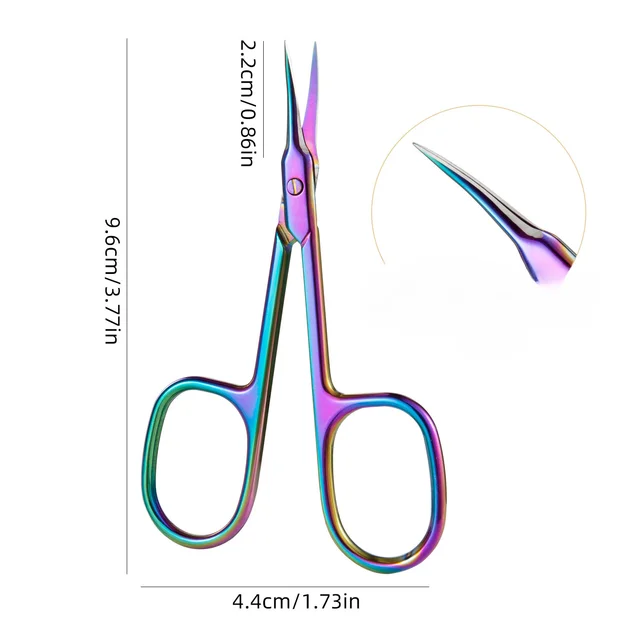 Forbici per cuticole Tagliacuticole extra fine per manicure e pedicure Lama curva Kit per toelettatura con punta precisa per nail art 5