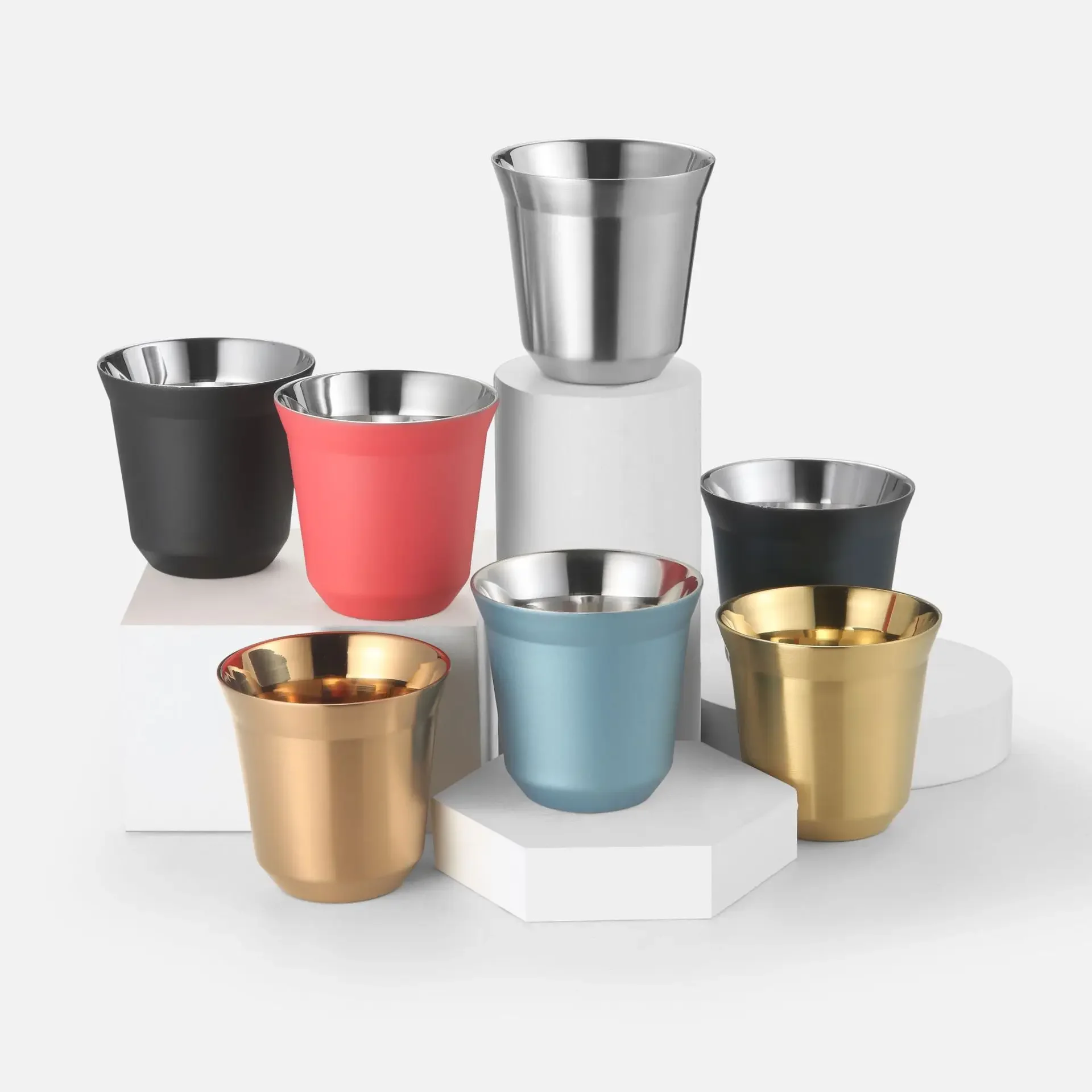 Doppia Parete In Acciaio Inox 86Ml Tazza Da Caffè Isolamento Nespresso Pixie Tazza Da Caffè A Forma Di Capsula Carino Tazza Termica Tazze Da Caffè