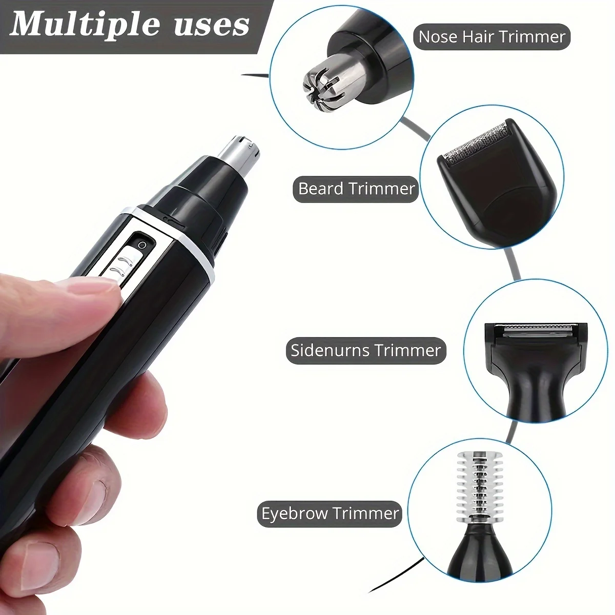 Xiaomi 4-in-1 Painless Nose Hair Beard and Eyebrow Trimmer Rechargeable Electric Beauty Kit for Men and Women with USB Charging 2