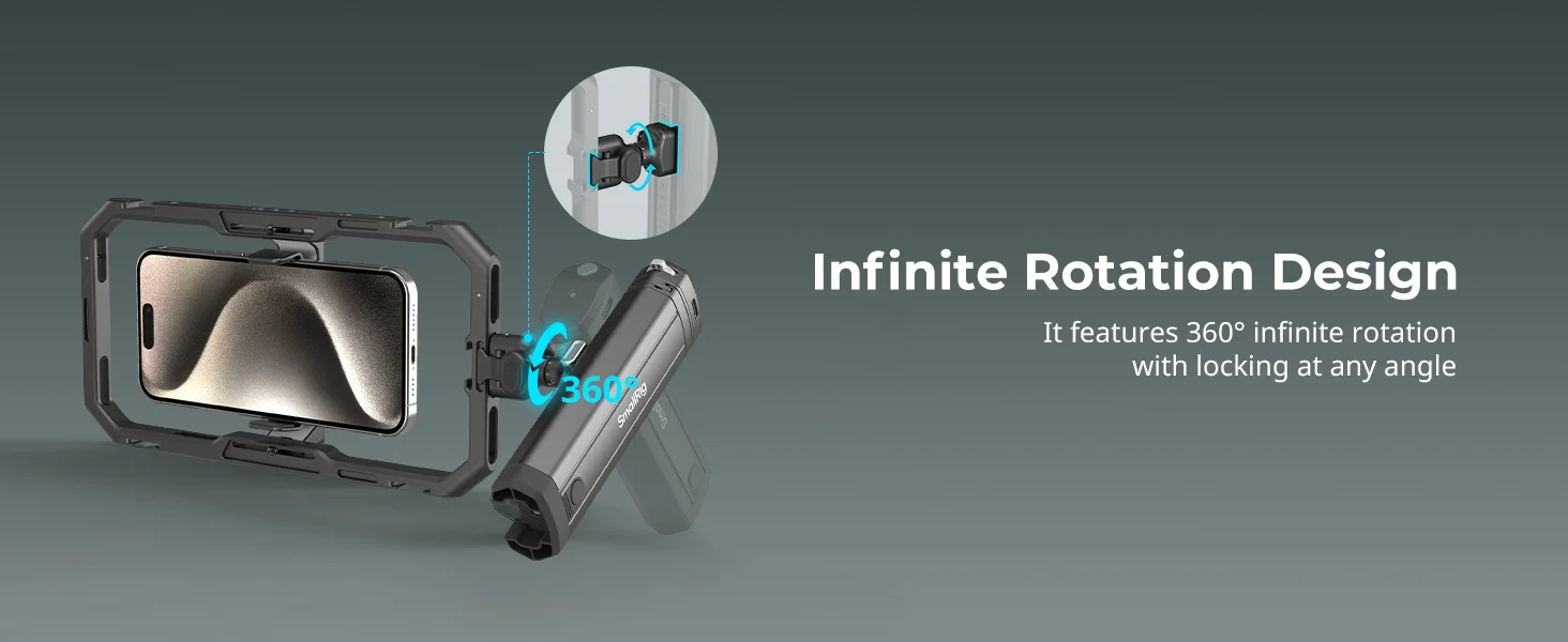 Rotatable Bilateral Quick Release Side Handle with M.2 SSD Enclosure & Wireless