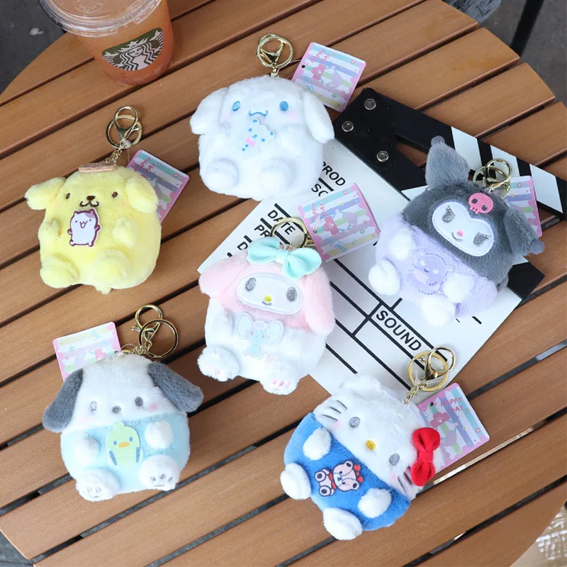 Plush Toys Plush Coin Purse Plush Keychain Plush Key Chain Cartoon Cute Sanrio Melody Plush Purse Keychain Hello Kitty Coin Purse Cinnamoroll Plush Pendant Soft Stuffed Toy for Girl