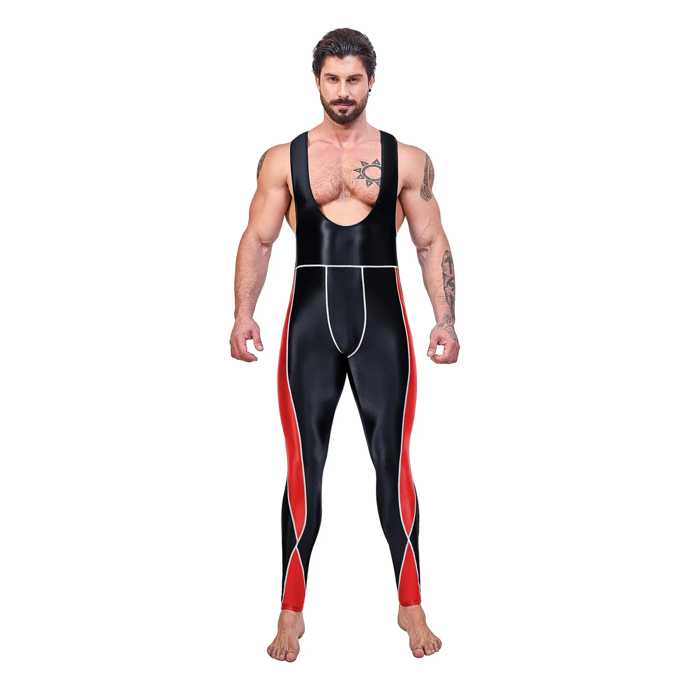 AMORESY Leonidas Series Suspender Backless Cycling Sports Fitness Tights Nine-point Pants Overall Catsuit All-purpose Jumpsuits 2