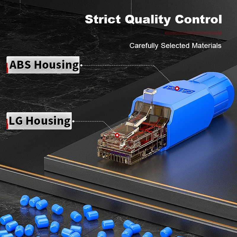 ROVLL 도구가 필요 없는 RJ45 커넥터 Cat6 UTP 1000Mbps LAN 이더넷 플러그 간편한 종단 모듈형 플러그 크림프 없음 네트워크 케이블 1PCS