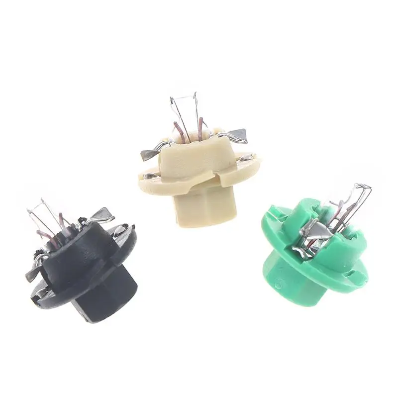 새로운 2pcs T5 전구 램프 자동차 대시보드 계기판 12V 1.2W 1.5W 2W 검정/녹색/노란색 베이스 계기판 표시등 전구