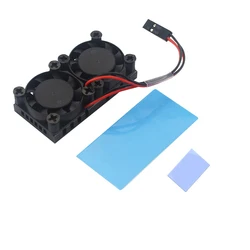 Dual Fan with Heatsink Cooling System for Enhanced Raspberry Pi Performance (For 4B)