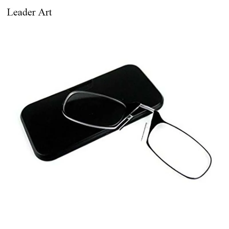 

high-grade Legless Clamp nose reading glasses for both men and women portable sticky phone to send ultra-thin glasses case