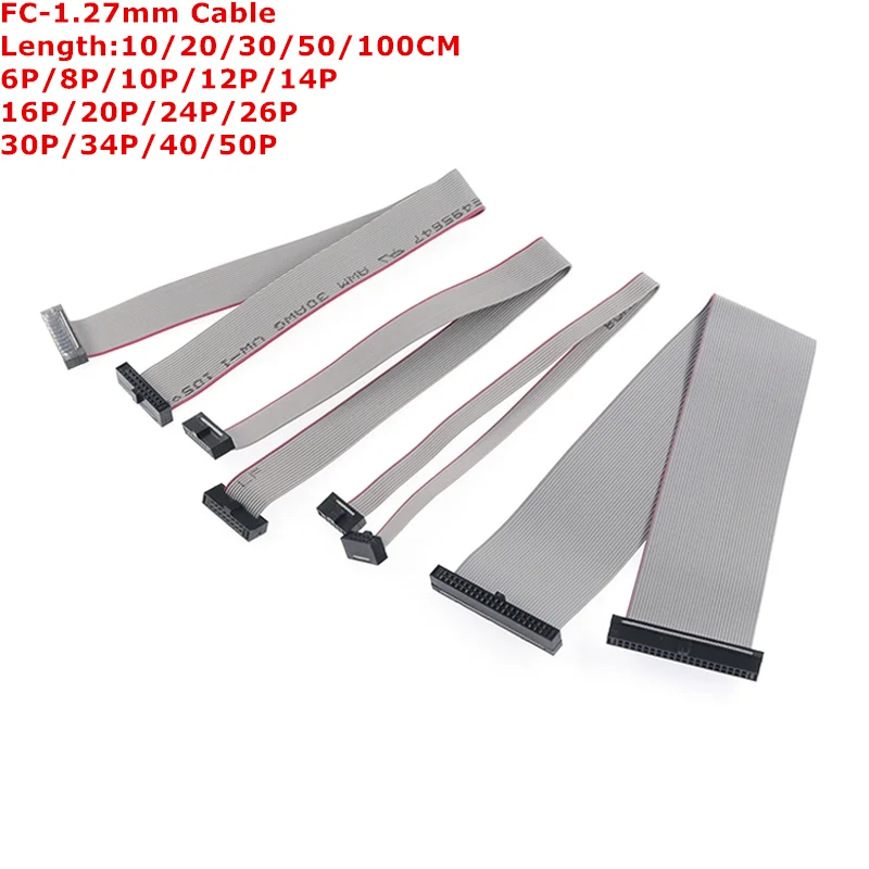 Uxcell IDC 6 Pins Connector Flat Ribbon Cable Female Connector Length 30cm 2mm Pitch,5pcs