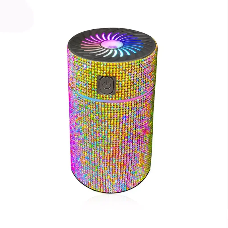 USB Wired Diamond Car Diffuser Humidifier with LED Light Auto Air Purifier Aromatherapy Diffuser Air Freshener Car Accessories