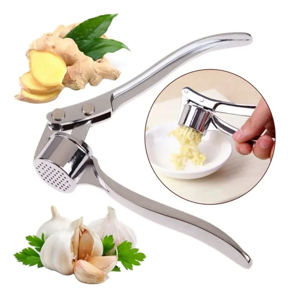 Garlic Press Crusher Mincer Stainless Steel Garlic Crusher Ginger Squeezer Garlic Grinder Manual Press Tool Kitchen Gadgets