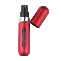 Compact Refillable Perfume Atomizer with Spray Pump (5ml Matte Red)