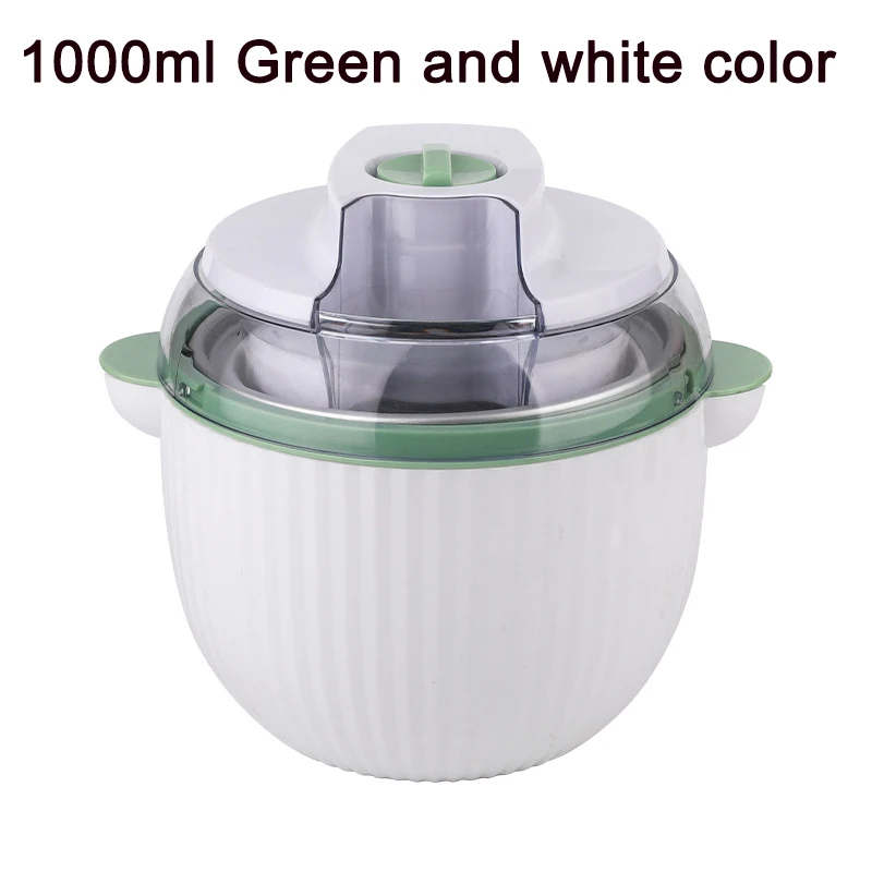 מכונת גלידה אוטומטית בנפח 1 ליטר, מכונת גלידה DIY חשמלית לפירות, יוגורט קפוא, סורבה, מקפיא, מערבב חלב, סמוזי