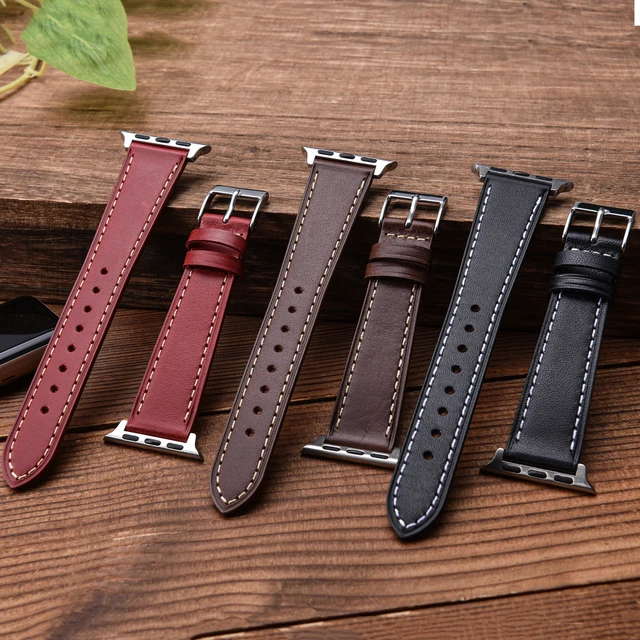 Bracelet en cuir léger pour Apple Watch 49mm 45mm 41mm 44mm 40mm 46mm IWatch Series 10 9 8 7 SE Ultra 2 3 1