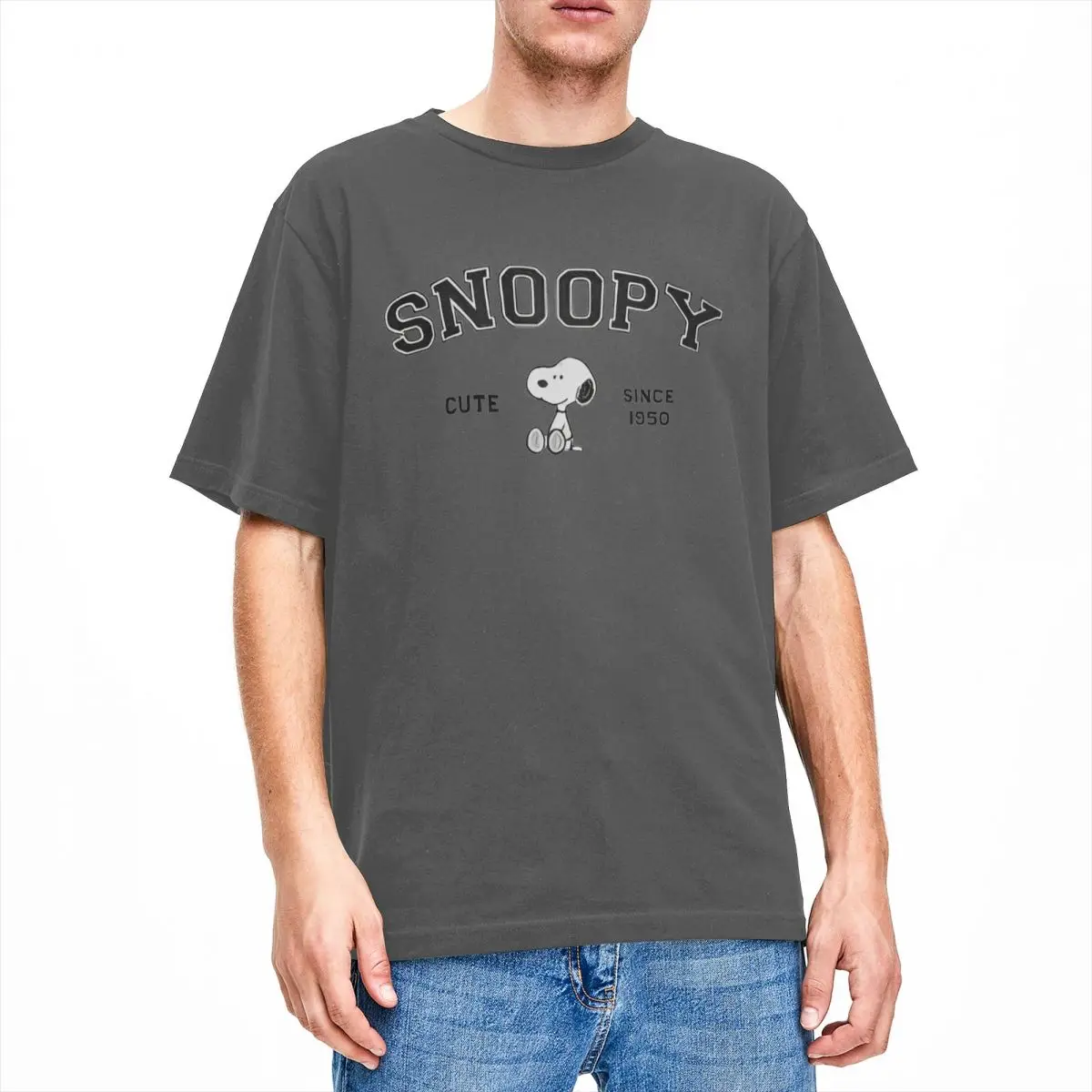 thumbnail image 1 of Camiseta de Snoopy y Charlie Brown, camisetas de tendencia, camisetas de manga corta Y2K, camiseta básica de verano de algodón, cuello redondo, ropa de talla grande 5XL, 1 of 5