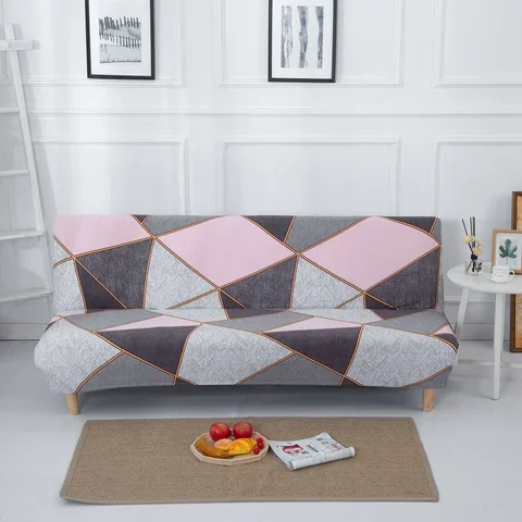 

Cover for sofa bed in living room without armrests Three sizes foldable sofa cover