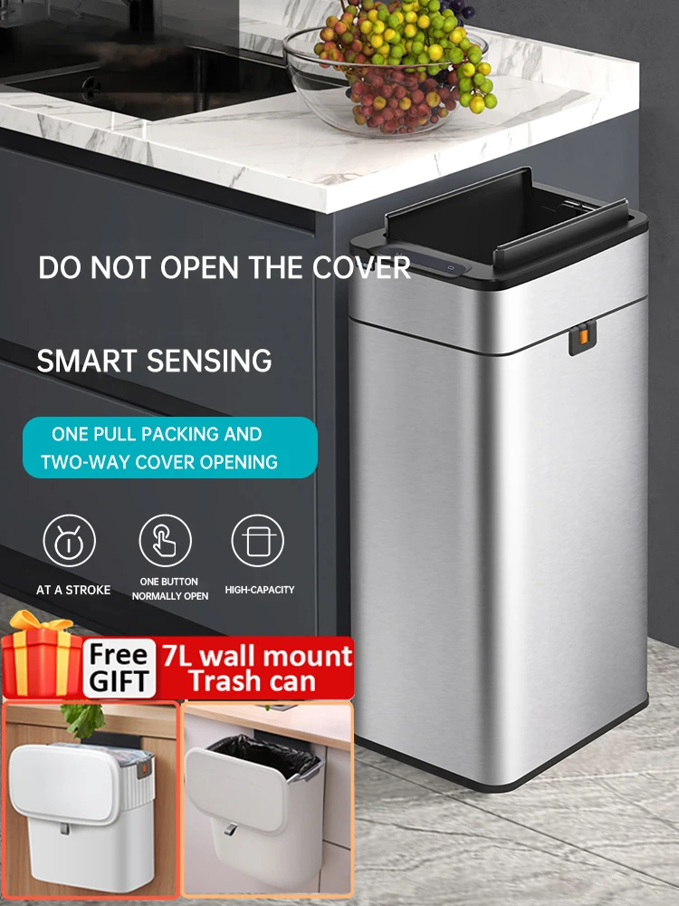 New Intelligent Induction Trash Can Home With Lid Toilet Kitchen Smart