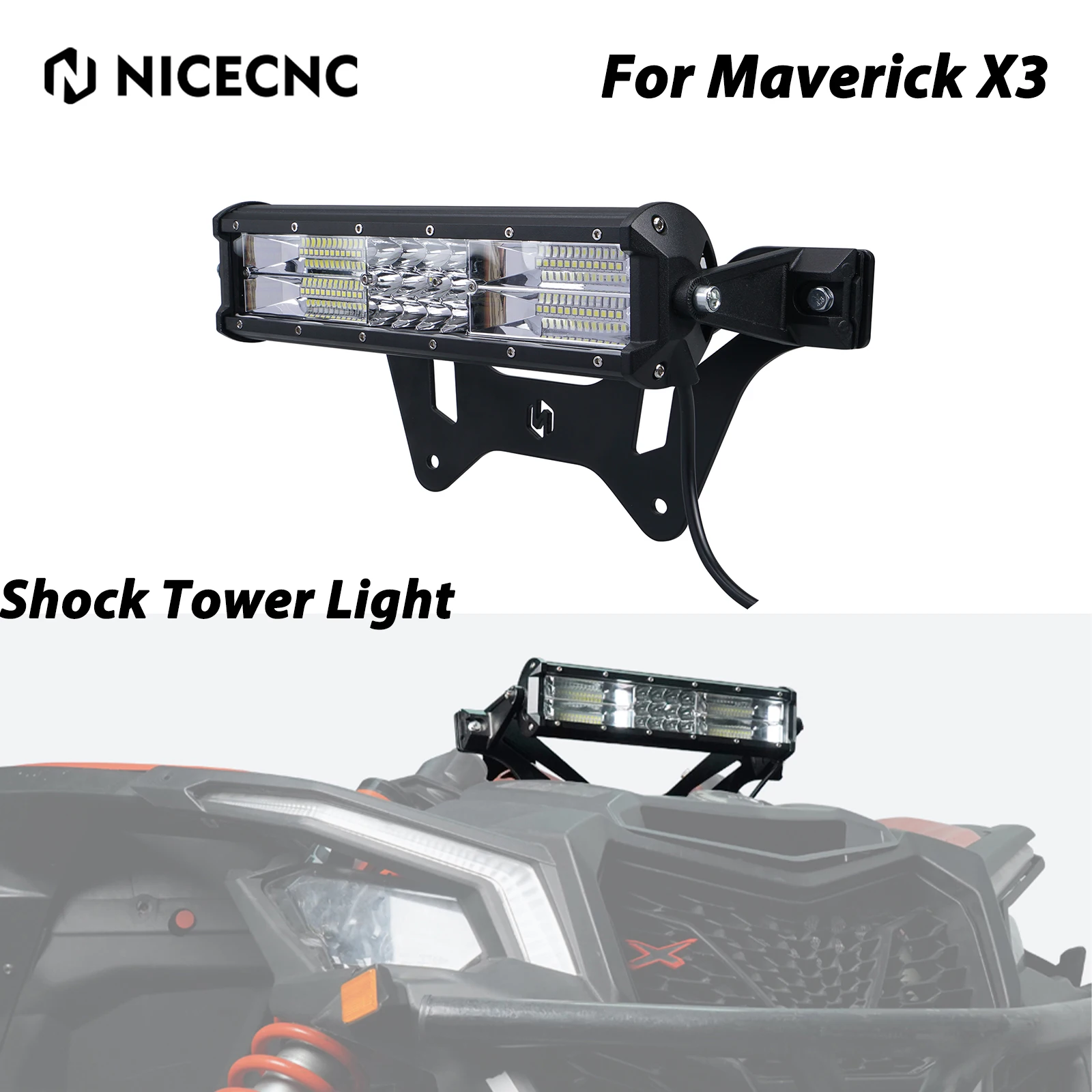 

NEW For Can-Am Shock Tower Light Bar Kit For CAN AM Maverick X3 Max R 4x4 Turbo 2017-2021 UTV Accessories Enhancing Visibility