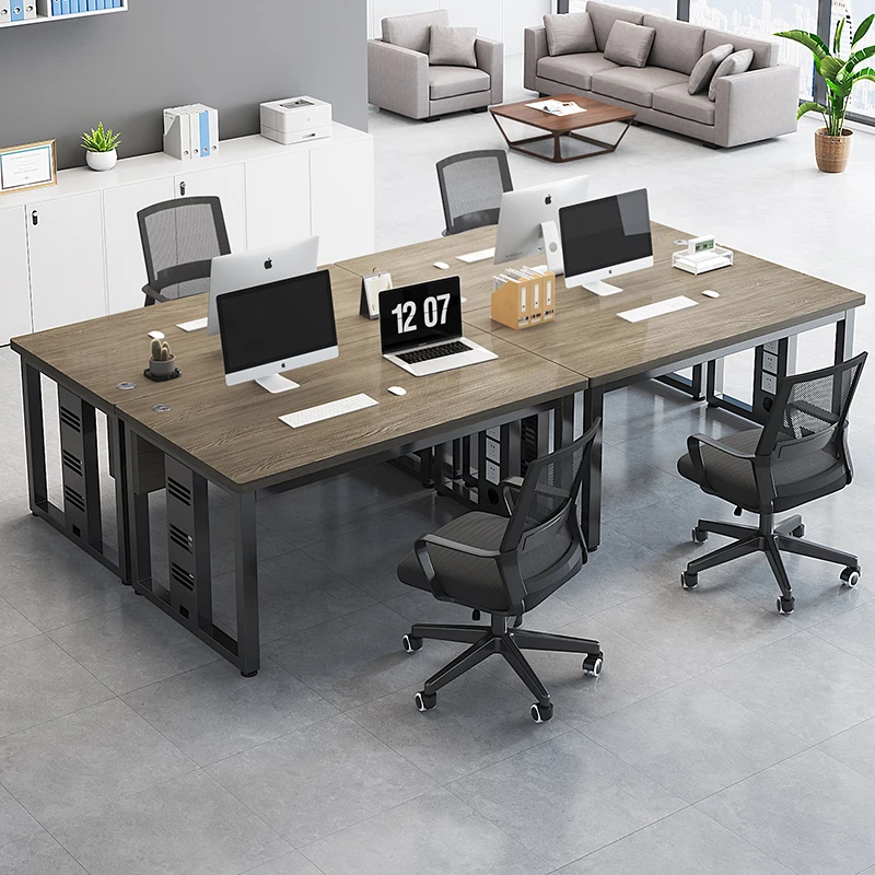 

Desk Simple Modern Staff Desk, Office Computer Desk, Double Seat Desk and Chair Combination