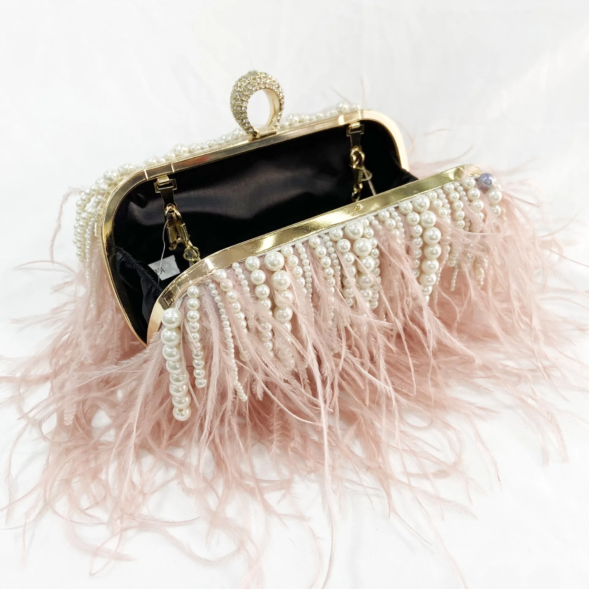 Source Fluffy ostrich feather lady bag fashion party handbag fairy hair  shoulder bag on m.