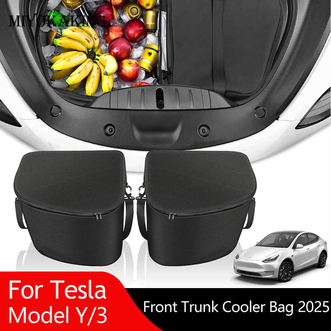 For Tesla Model Y 2025 Frunk Cooler Organizer Insulation Cooler Bag Front Trunk Storage Organizer for Tesla Model 3 Highland