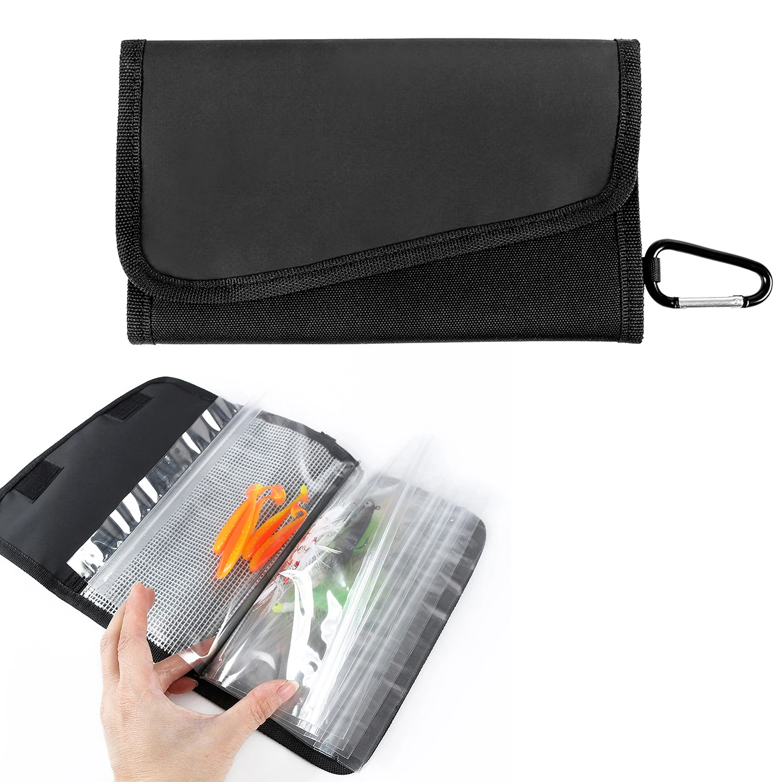 10” X8.5” x 2” soft bait binder bag fishing lure storage wallet