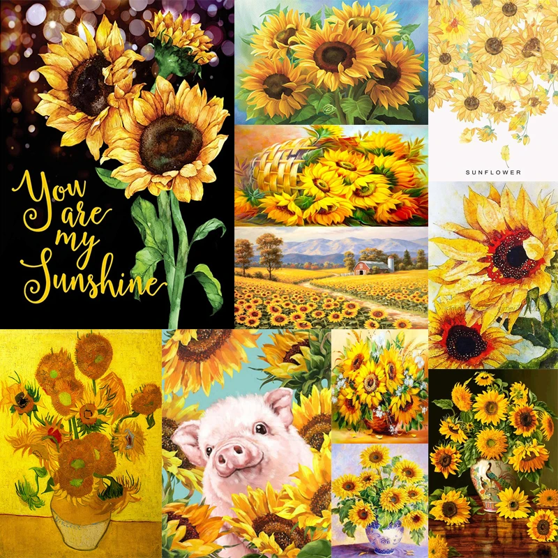 

Алмазная 5D картина «сделай сам» с подсолнухами, полная Алмазная вышивка, большая гостиная, офис, домашний декор, наборы для алмазной вышивки крестиком «сделай сам»