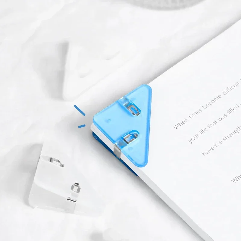 10pcs Colorful Triangle Corner Clips Kawaii Bookmarks Book Page Holder File Photo Clamp Korean Stationery Office Desk Organizer binder clips,book clips