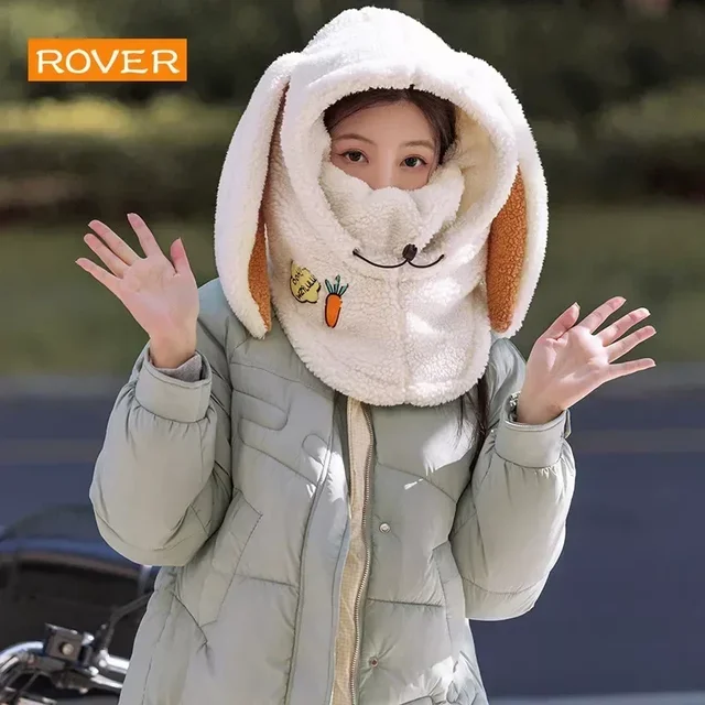 토끼 귀 헬멧 겨울 따뜻한 스키 커버