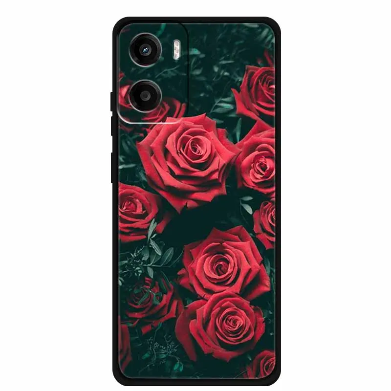 Cartoon Animal Soft Silicone TPU Phone Case with Flower Design - Dustproof Protective Cover