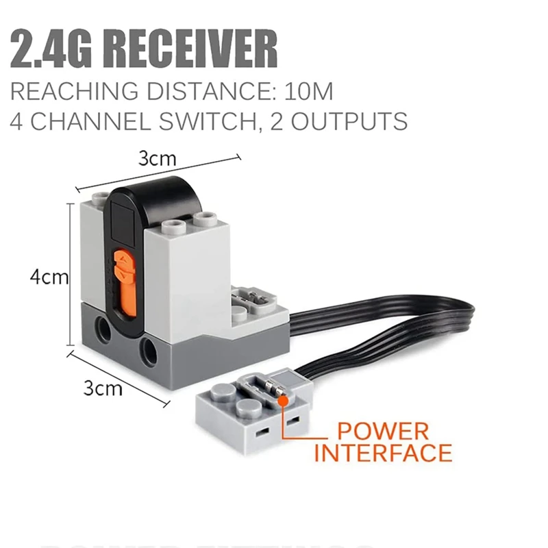 전력 기능 세트 L 모터 서보 모터 배터리 박스, IR 속도 리모컨 리시버 MOC 빌딩 블록