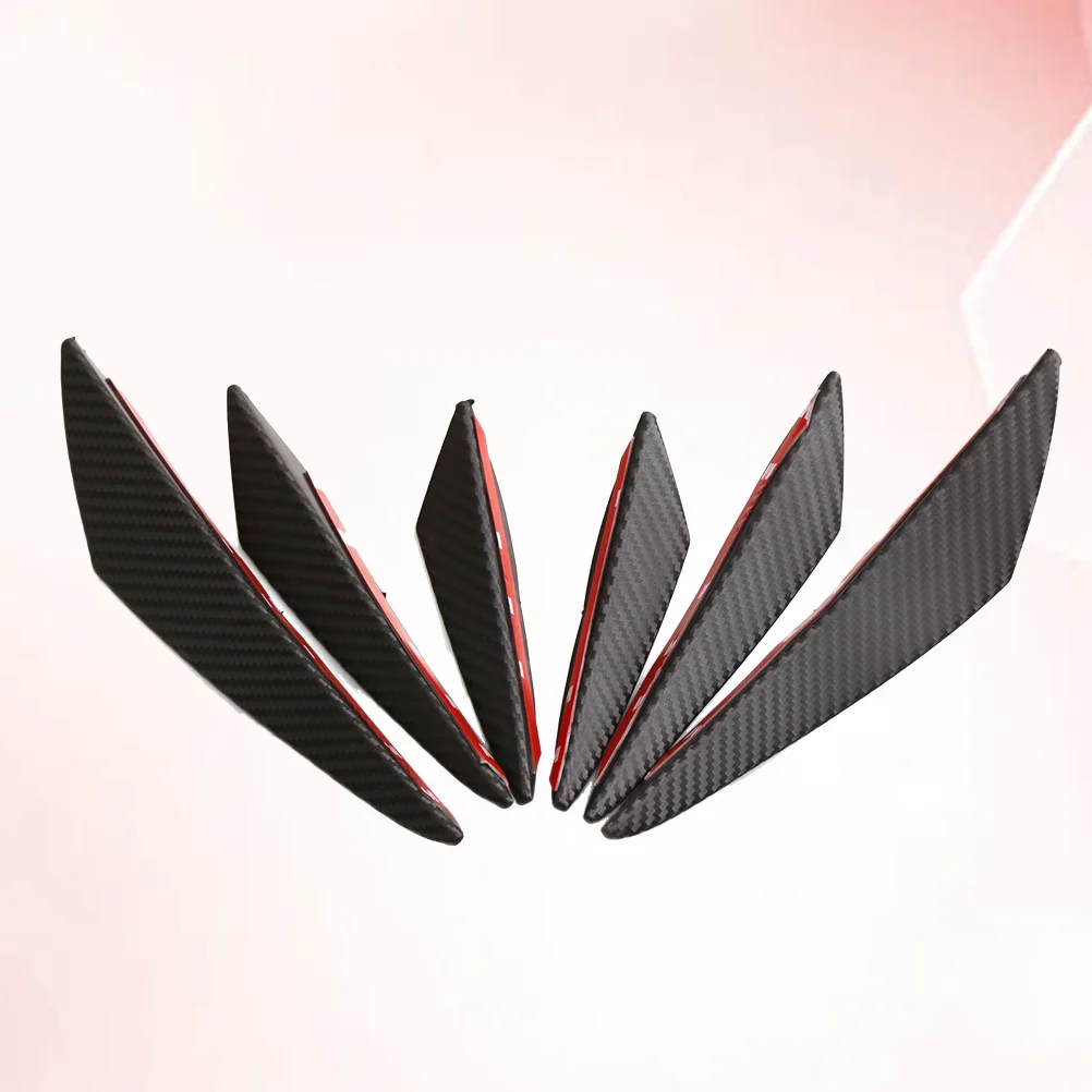 

6PCS Universal PP Surface Car Bumper Front Lip Splitter Angle Spoiler (Carbon Fiber Pattern)