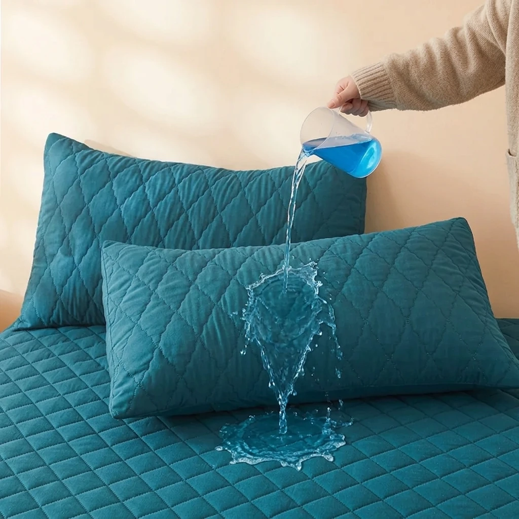 Luxury Soft Cotton Waterproof Pillowcase Set - Breathable, Absorbent & Easy Care Bedding Covers