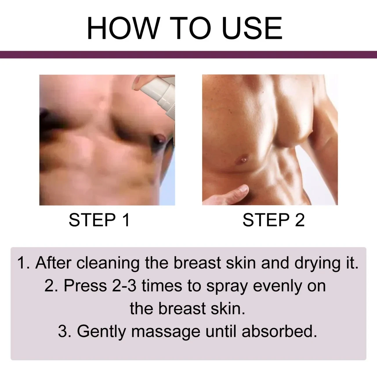 South Moon Men's Breast Firming spray Massage Reduce Firming Breast and Chest Muscle Shaping spray
