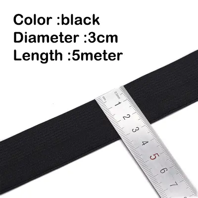 5Meters Sewing Elastic Band Heavy Stretch High Elasticity Knit Elastic Band for Sewing Waistband Elastic White black 10-60MM - Image 26